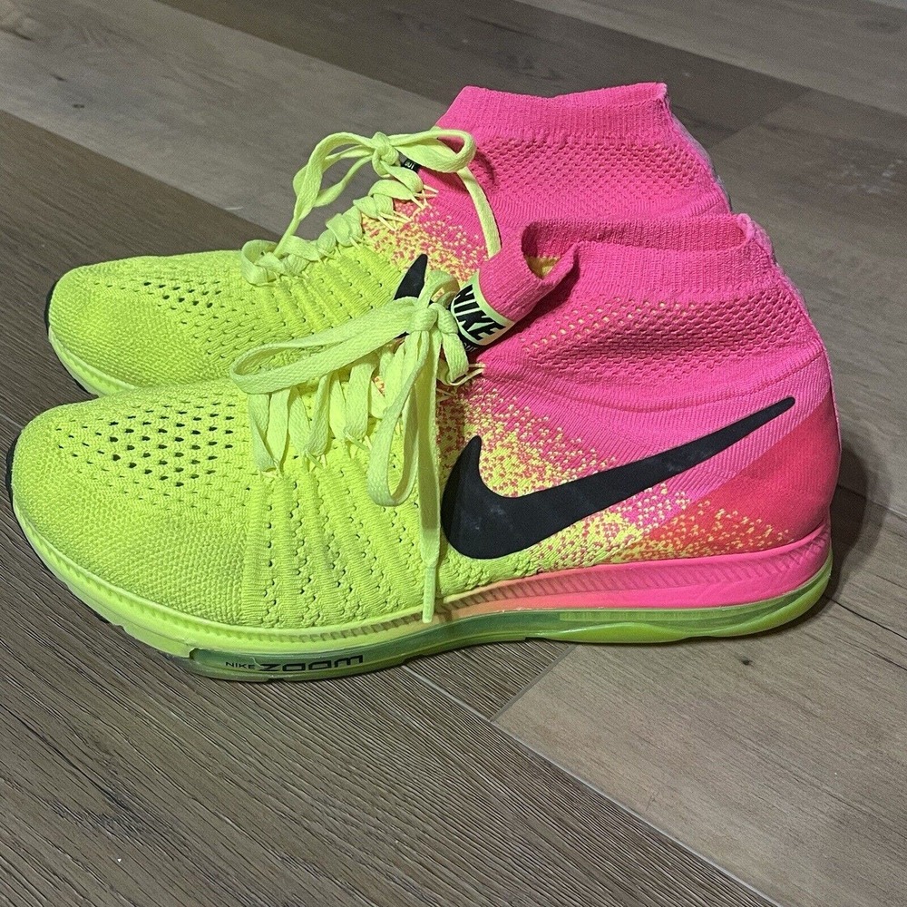 Nike Zoom All Out Flyknit OC Rio Volt Pink Size 8.5 Shoes Gym Training